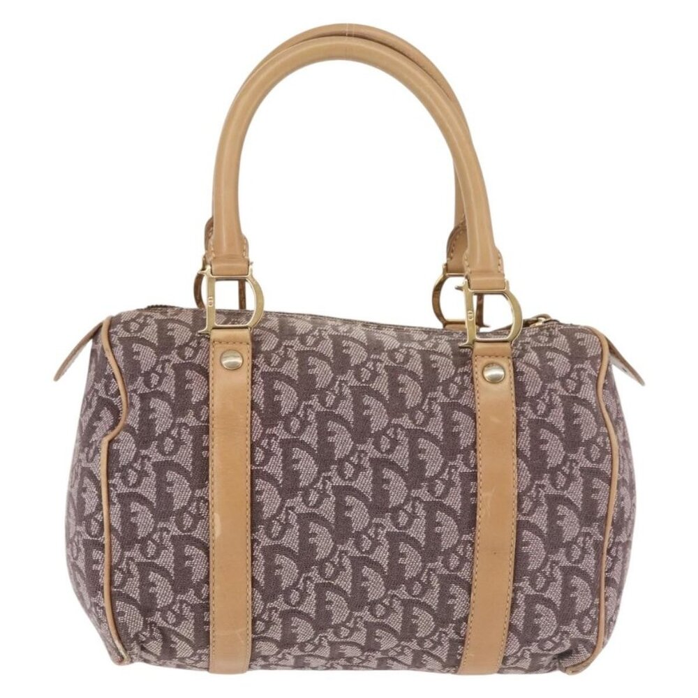 Christian Dior Trotter Canvas Mini Boston Bag Pink Gold Auth 144280 - Picture 3 of 16